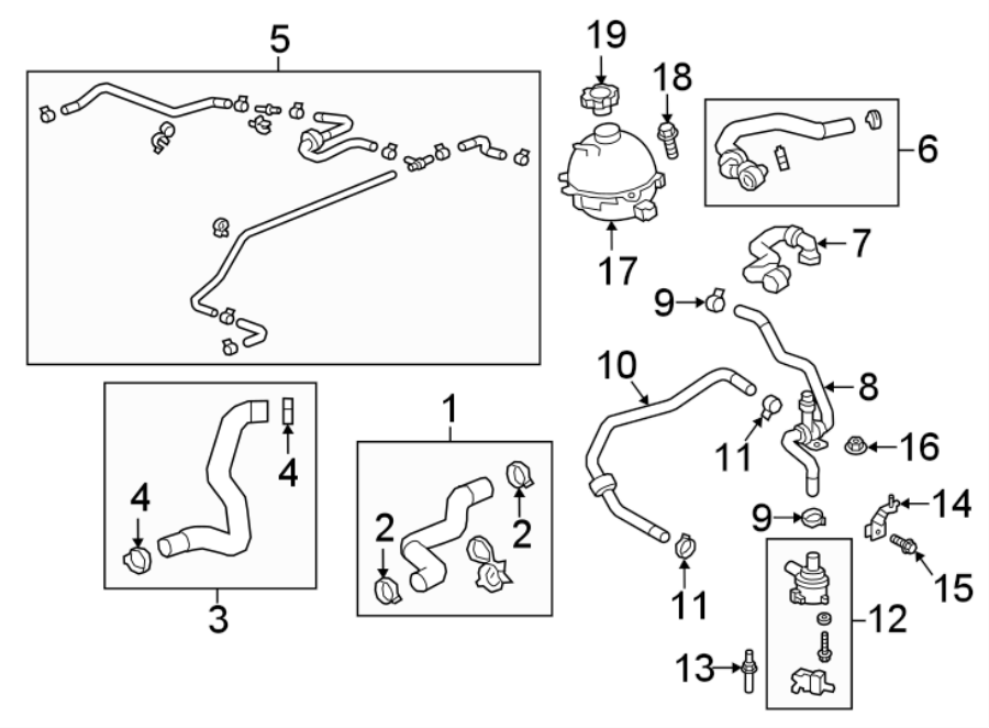 GMC Terrain Hose Coolant Engine Bypass Overflow Connector 1 5