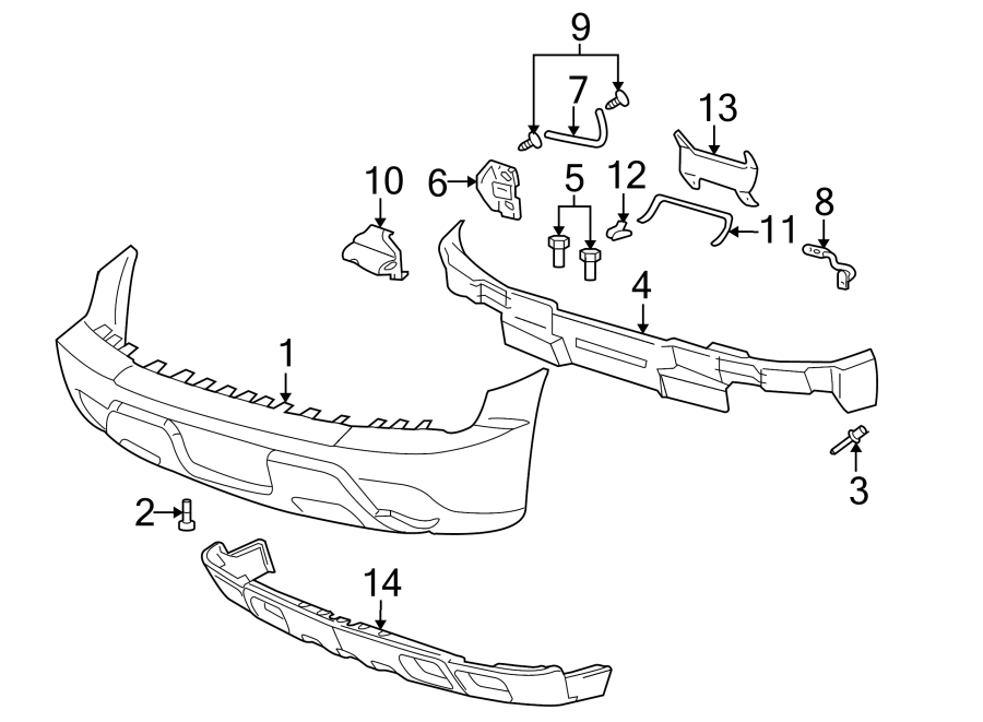 Chevrolet Avalanche Bumper Cover Front Upper Lower W Cladding