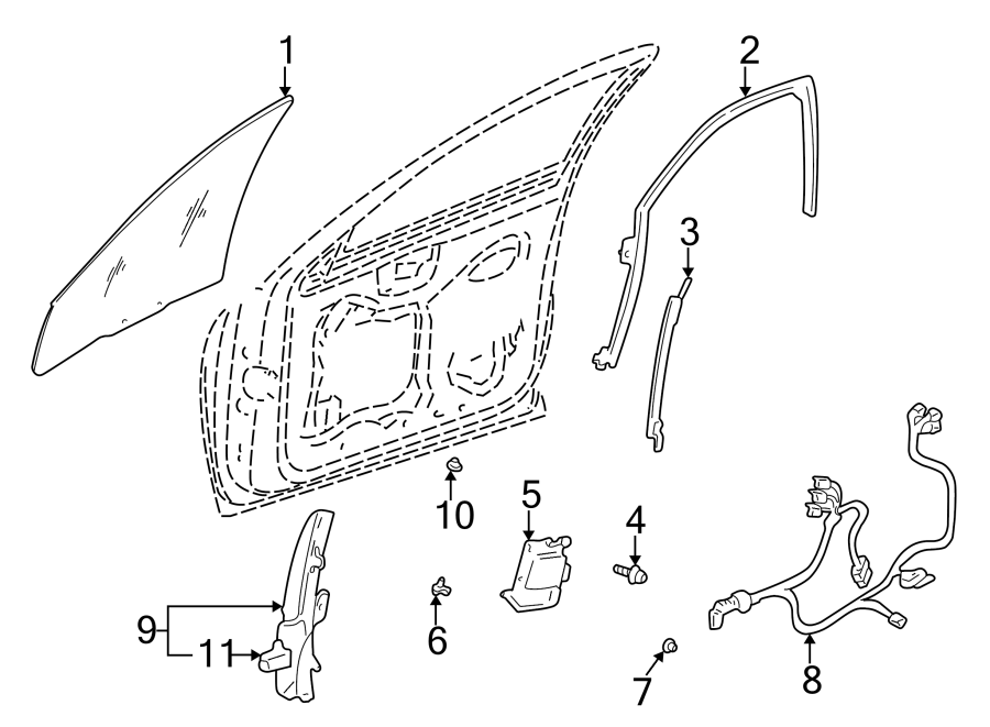 Buick Lesabre Door Wiring Harness (Front). W/turn indicator - 25742501