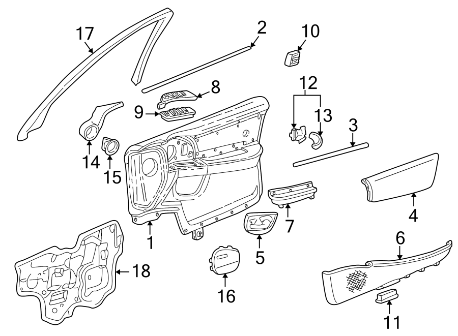 Buick Park Avenue Door Switch Trim Panel. W/o Ultra - 12480963 | GM