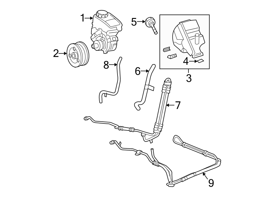 Buick Rendezvous Power Steering Pump Pulley. 3.6 LITER. HYDRAULIC POWER ...