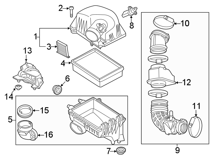 Buick Encore Bolt. Air. Cleaner. Housing. Cover. (Upper) (Upper