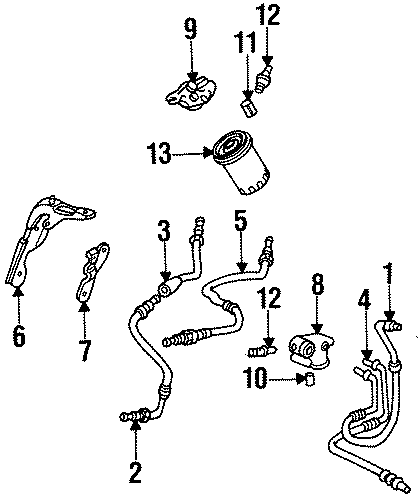 Cadillac Deville Cooler Line. Engine Oil Cooler Hose Assembly ...