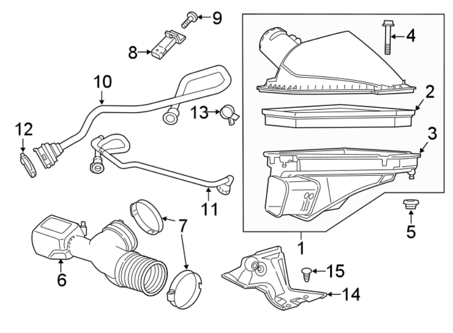 Cadillac CTS Bolt. Air. Cleaner. Cover. Housing. (Upper) - 13384034 ...