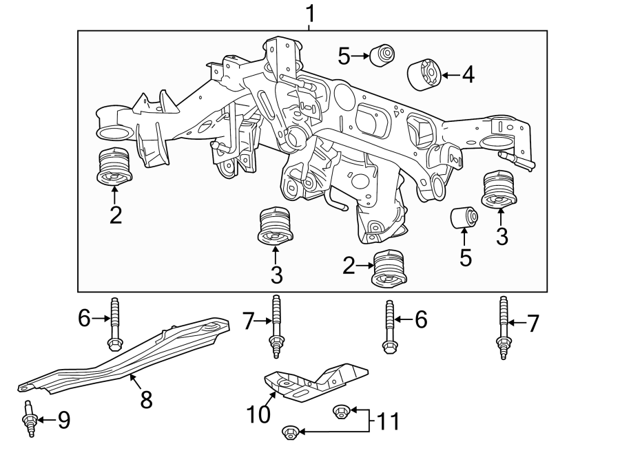 Cadillac CTS Suspension Subframe Reinforcement Bracket. W/O CTS V