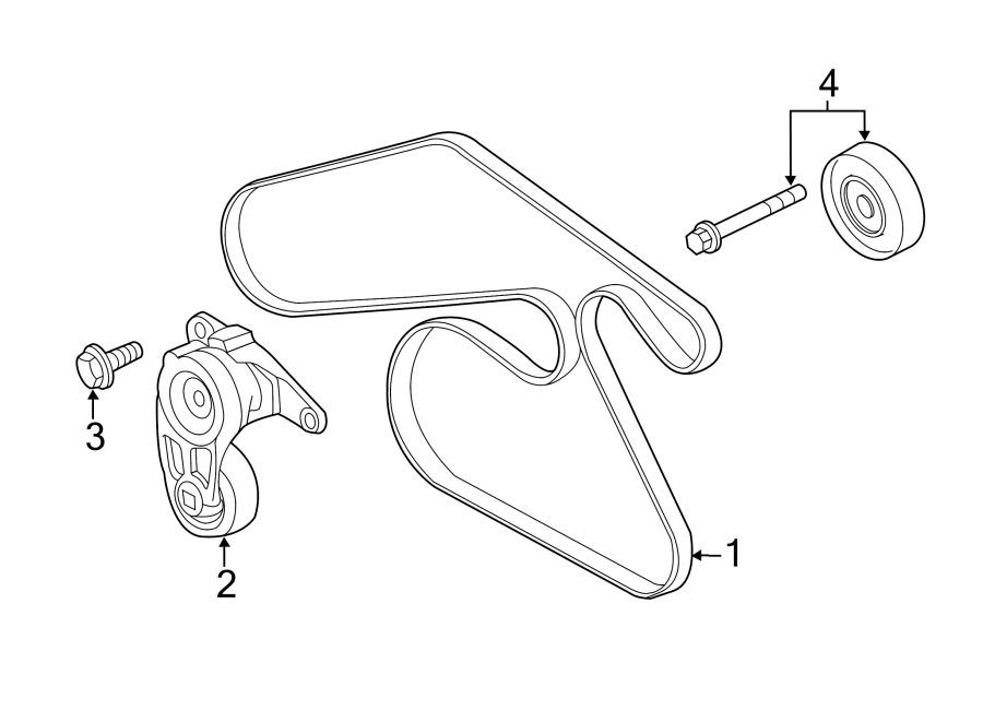 Cadillac SRX Serpentine Belt. Routing:Crk, Tens, Ps, Wp, Alt, Idler