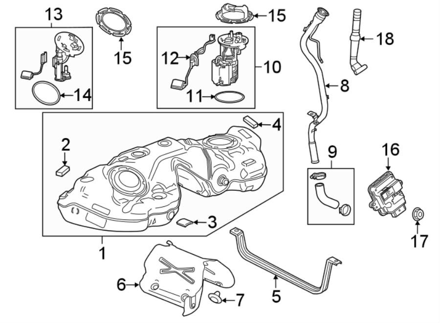 Cadillac CT6 Electric Fuel Pump. Fuel Pump and Sender Assembly. Module ...