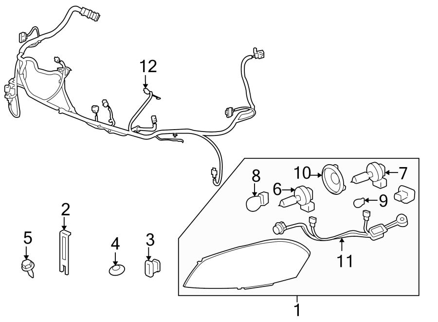 Chevrolet Impala Headlight Wiring Harness. W/o remote start - 15827849 | GM Parts Wholesale