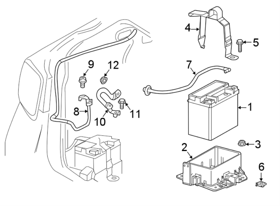 Chevrolet Impala Battery Hold Down Frame. AUXILIARY. AUXILIARY, W/AUTO