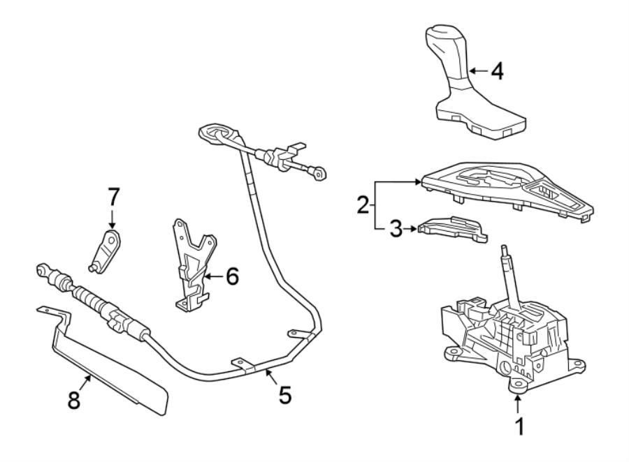 Chevrolet Camaro Automatic Transmission Shifter Cable. SHIFT 84105594