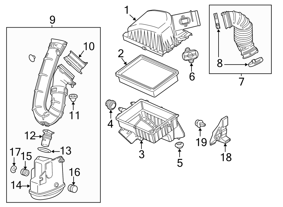 Diagram ENGINE / TRANSAXLE. AIR INTAKE. for your Chevrolet Sonic