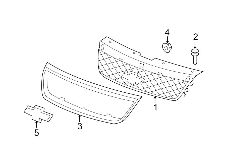 Chevrolet Malibu Grille (Upper, Lower). 2006-07 W/SS - 15269950 | GM ...