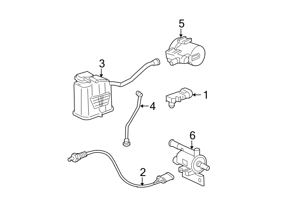 Chevrolet Malibu Evaporative Emissions System Lines. 2.2 LITER. 3.5