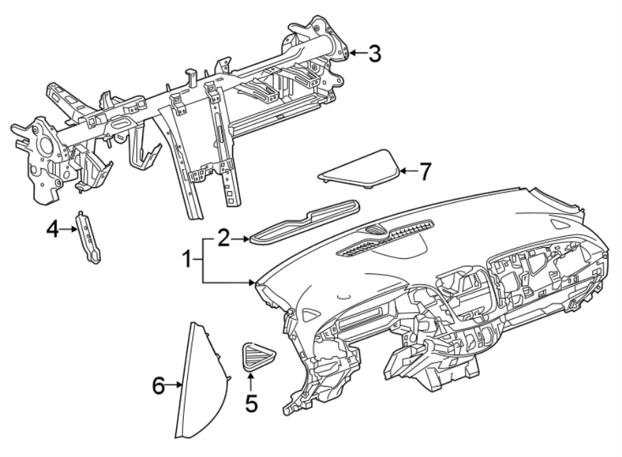 Chevrolet Malibu Dashboard Panel. INSTRUMENT PANEL. W/collision alert