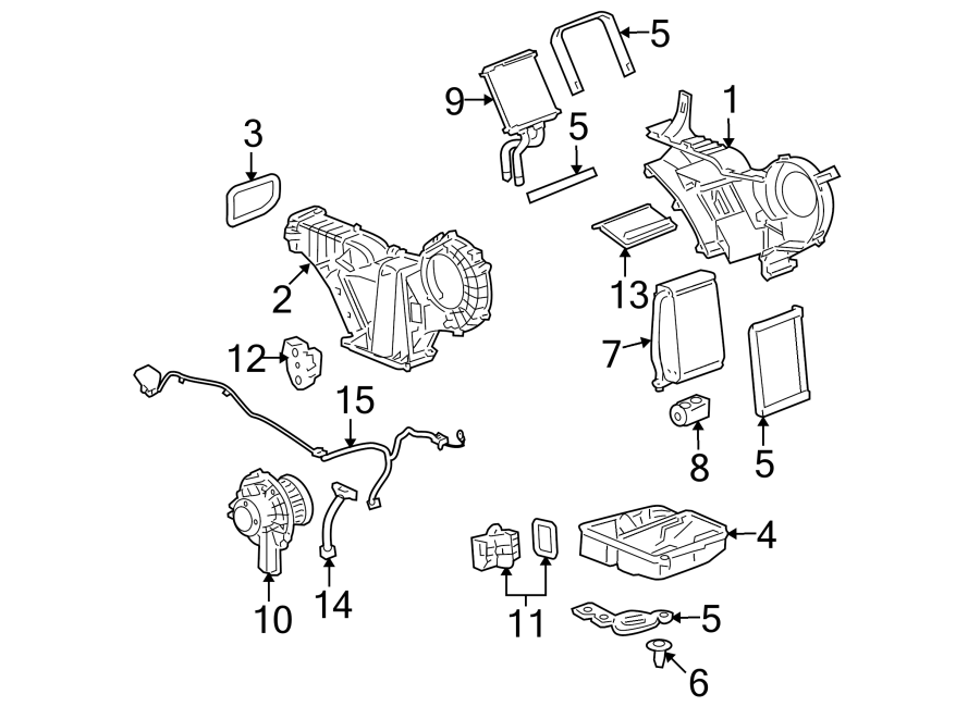 Chevrolet Suburban 1500 A/c evaporator drain. Rear. Rear auxiliary ...