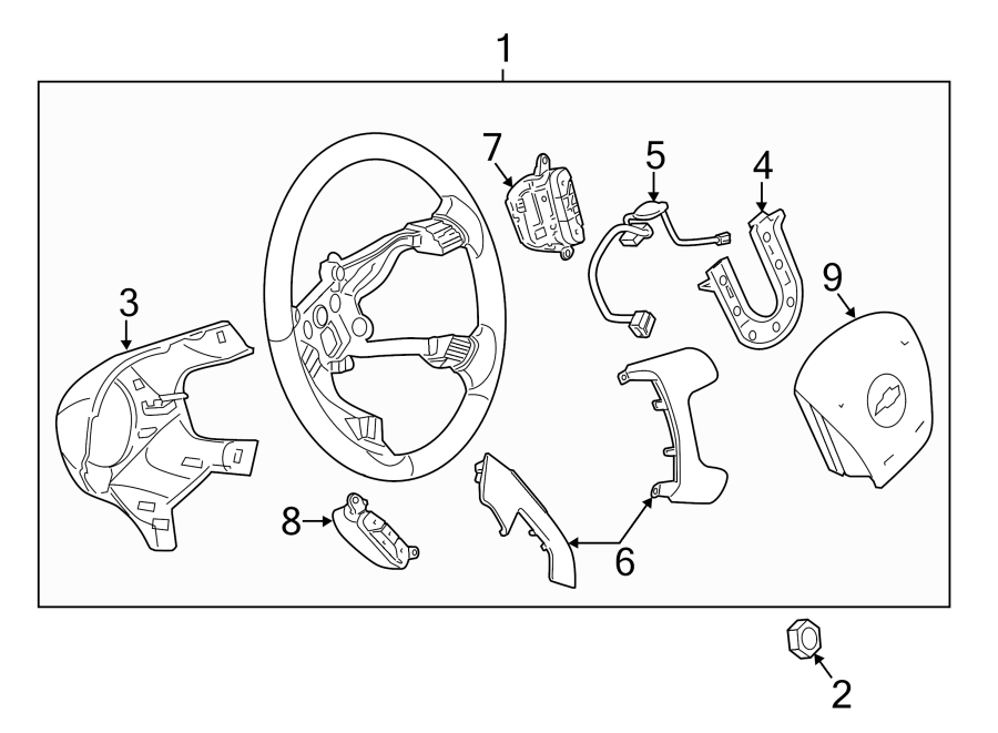 GMC Savana 1500 Steering Wheel Wiring Harness. 2008-21, w/cruise