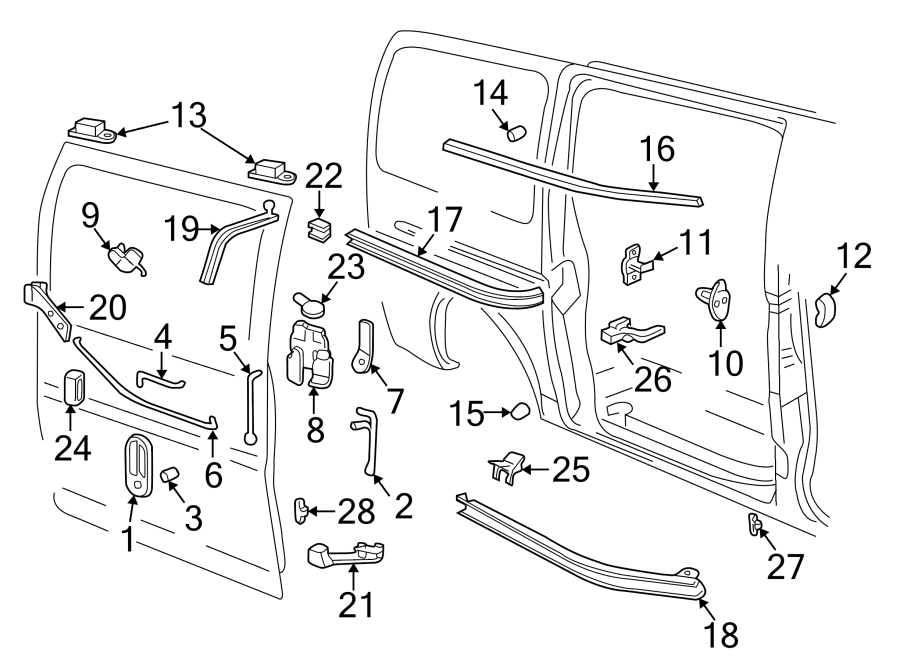 Chevrolet Express 2500 Sliding Door Bumper Stop 15739284 GM Parts