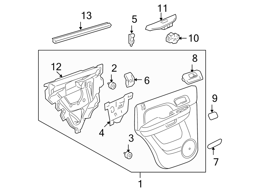 07 tahoe rear interior doors handle linkage