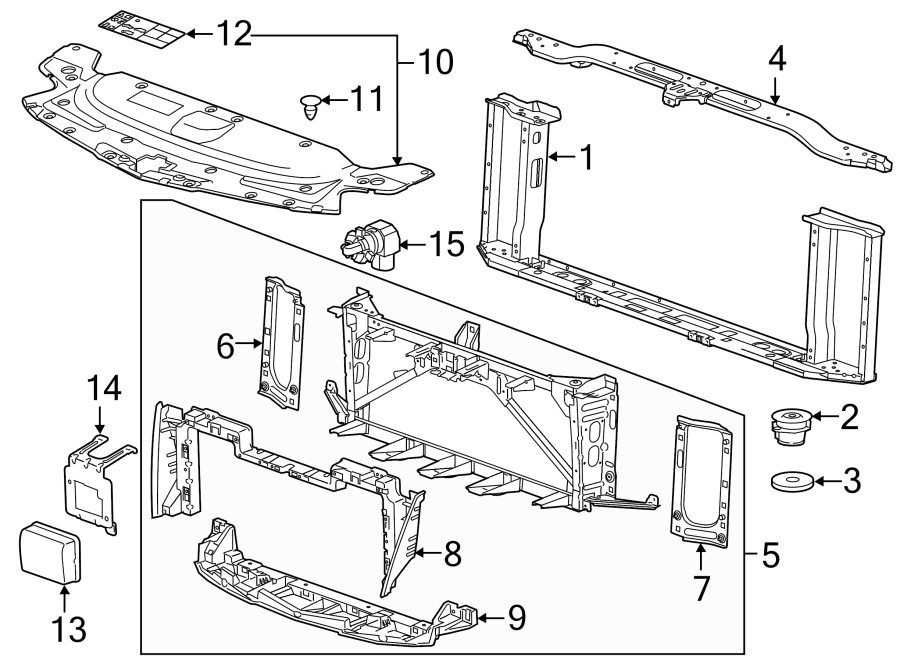 Cadillac Escalade Radiator Support Panel (Front, Upper, Lower