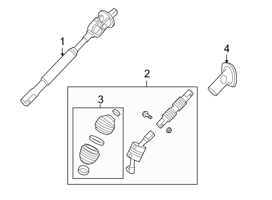 Chevrolet Tahoe Steering Coupling Boot (Lower). Silverado, Sierra