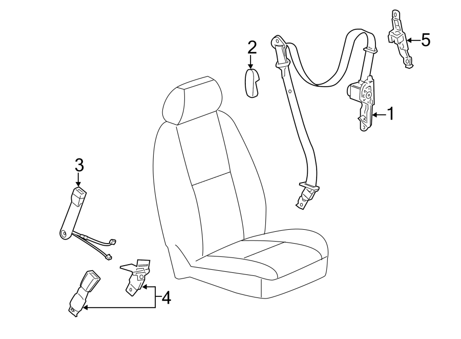 Chevrolet Silverado 2500 HD Seat Belt Receptacle. CREW CAB, titanium