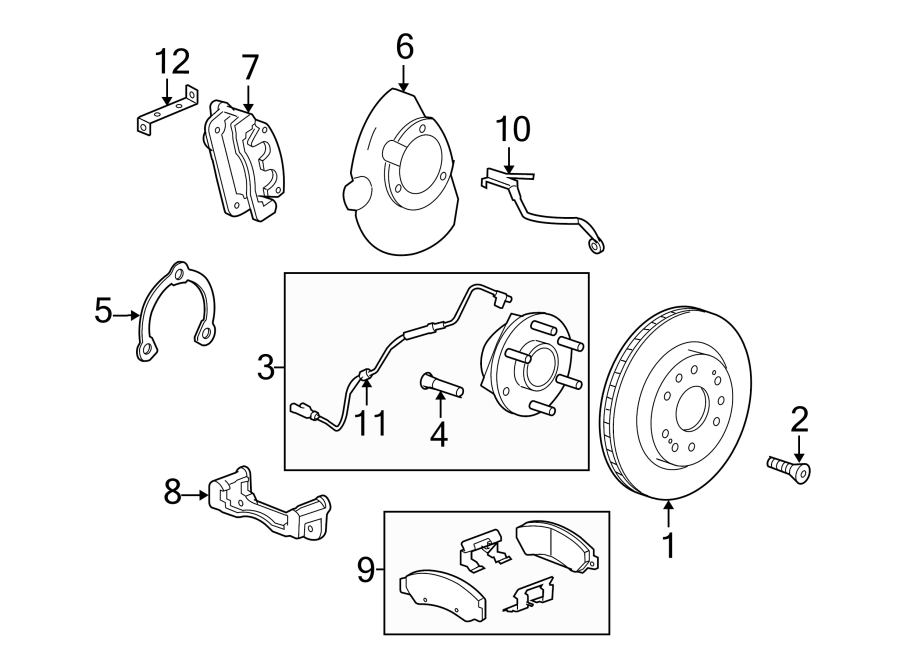 Chevrolet Silverado 1500 Brake Dust Shield Spacer. 4WD, w/Z71 & Z85