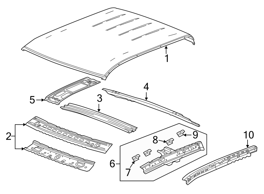 Chevrolet Silverado 1500 Roof Side Rail Reinforcement (Right, Front ...