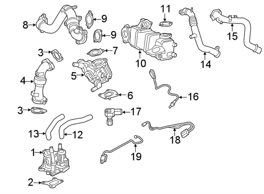 Chevrolet Silverado 2500 HD Engine Coolant Hose. Inlet Hose. Cooler ...