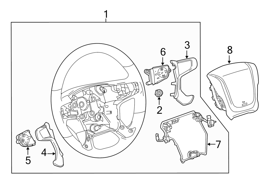 Chevrolet Silverado 3500 HD Steering Wheel Wiring Harness. W/O LEATHER