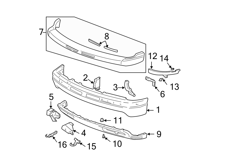 GMC Sierra 2500 HD Valance Panel (Front, Lower). 1999-02, 4WD ...