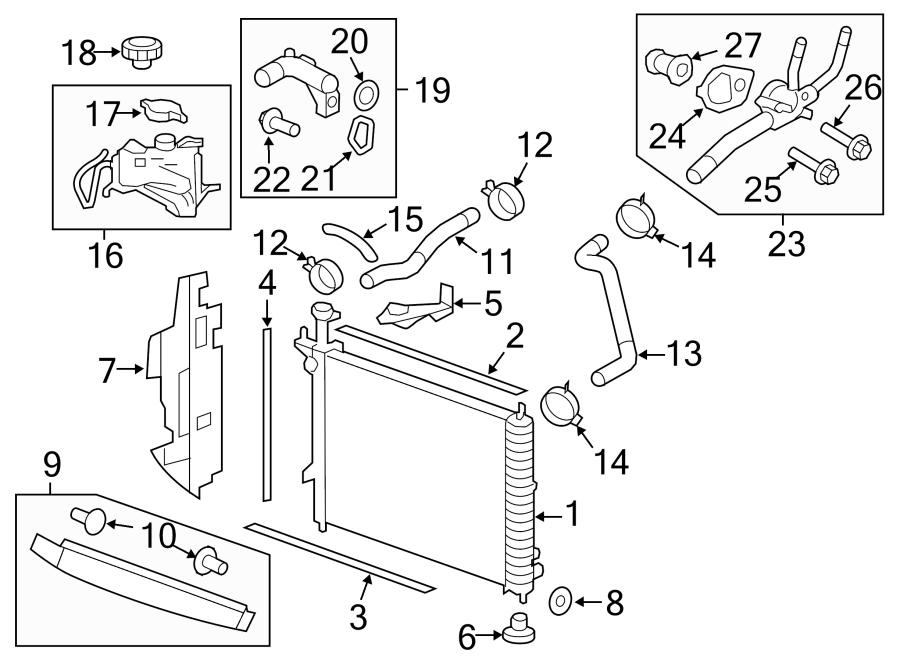 Chevrolet Traverse Radiator Coolant Hose (Upper). Acadia. Acadia