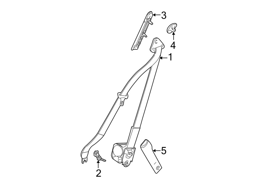 Chevrolet Equinox Seat Belt Receptacle. Equinox; Front; Right; Gray