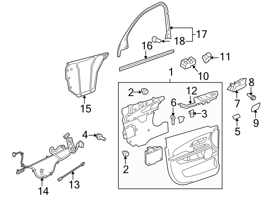 Chevrolet Equinox Door Wiring Harness (Front). LTZ, PREMIER - 20863666